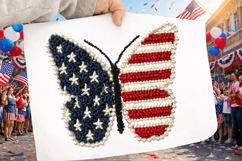 Latch Hook Pearl Patriotic Butterfly Product Image 2