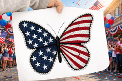 Latch Hook Pearl Patriotic Butterfly Product Image 2