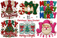 Latch Hook Yarn Christmas Sublimation PNG designs Product Image 1