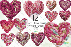 Latch Hook Yarn Crochet Hearts PNG Bundle Product Image 1