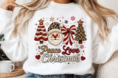 Latch Hook Yarn Faux Peace Love Christmas png Product Image 2