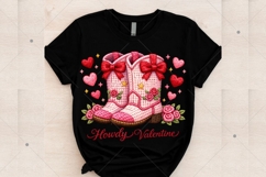 Latch Hook Yarn Howdy Valentine Day PNG, Crochet Western Product Image 5