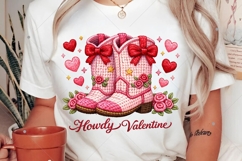 Latch Hook Yarn Howdy Valentine Day PNG, Crochet Western Product Image 2