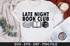 Book Lover SVG Design - Late Night Book Club Product Image 2