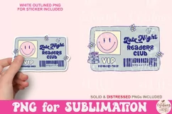 Late Night Readers Club PNG, Book Lover Sublimation Product Image 1
