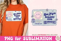 Late Night Readers Club PNG, Book Lover Sublimation Product Image 4