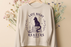 Late Night Readers Club SVG, Bookish Cat PNG, Dark Academia Product Image 2
