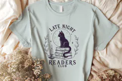 Late Night Readers Club SVG, Bookish Cat PNG, Dark Academia Product Image 3