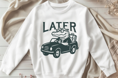 Later Gator SVG | Funny Alligator Driving PNG | Retro Travel Product Image 2