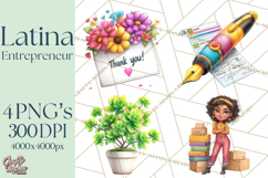 Latina Small Business Owner PNG Entrepreneur Graphics Product Image 1