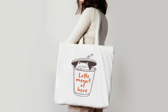 Cat &amp; Coffee Doodle lineart Clipart SVG | PNG | EPS Product Image 2