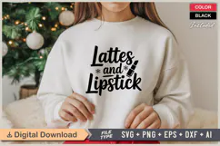 Lattes And Lipstick SVG | Christmas SVG | Holiday SVG | Xmas Product Image 2