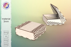 Lattice lid gift box laser cut 3mm SVG files Product Image 1