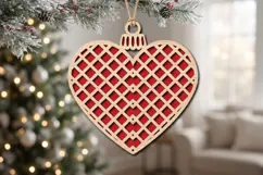 Lattice Heart Christmas Ornament SVG Cut File Product Image 2