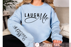 Laugh more Sleeve SVG Design Product Image 3
