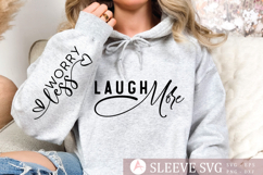 Laugh more Sleeve SVG Design Product Image 1