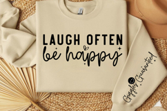 Laugh often be happy Sleeve SVG Design Product Image 3