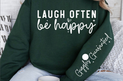 Laugh often be happy Sleeve SVG Design Product Image 2
