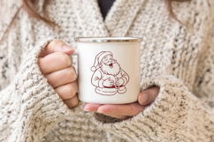 Santa Claus SVG PNG EPS, Vintage Red Line Christmas clipart. Product Image 2