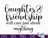 Farmhouse Home Round Sign Svg, Laughter And Friendship Product Image 2