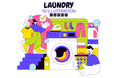 10 Laundry Room Vector Illustration Product Image 1
