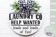 Farmhouse Home Round Sign Svg | Laundry Loads Of Fun Product Image 1