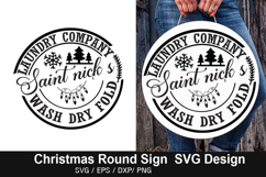 Christmas Round Sign SVG Design - laundry company saint nick Product Image 3