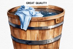 Laundry Tub Cozy Cottagecore Farm Bucket Village Wooden Sink PNG Nursery wall art card making collage printable decor junk journal sublimation Scrapbooking  watercolor Cozy Cottagecore Laundry Tub Village Wooden Sink House PNG clipart, farm barn village