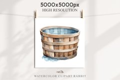 Laundry Tub Cozy Cottagecore Farm Bucket Village Wooden Sink PNG Nursery wall art card making collage printable decor junk journal sublimation Scrapbooking  watercolor Cozy Cottagecore Laundry Tub Village Wooden Sink House PNG clipart, farm barn village