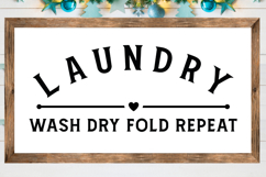 Laundry wash dry fold repeat SVG, Laundry Signs SVG Product Image 1