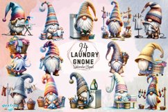 Laundry Gnome Watercolor Clipart - 24 Variations Product Image 1