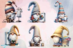 Laundry Gnome Watercolor Clipart - 24 Variations Product Image 5