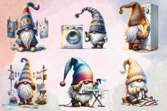 Laundry Gnome Watercolor Clipart - 24 Variations Product Image 6