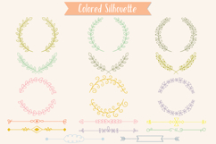 Colored Laurels &amp; Divider | Hand Drawn Leaf Border, Wreath Product Image 3