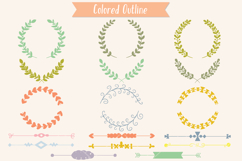 Colored Laurels &amp; Divider | Hand Drawn Leaf Border, Wreath Product Image 4