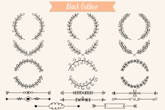 Laurels &amp; Divider | Hand Drawn Floral Border, Leafy Wreath Product Image 2