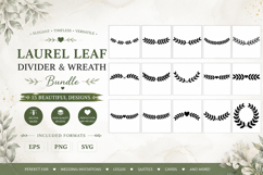 Laurel Leaf Divider &amp; Wreath SVG PNG Collections Product Image 1