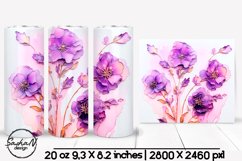 3 flower tumbler, Alcohol ink tumbler Product Image 1