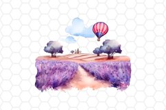 Lavander Field Watercolor Clipart