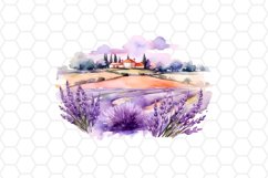 Lavander Field Watercolor Clipart