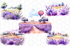Lavander Field Watercolor Clipart