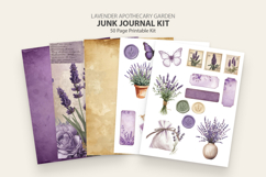 Lavender Junk Journal Kit Printable Purple Floral Ephemera scrapbook kit printable embellishments