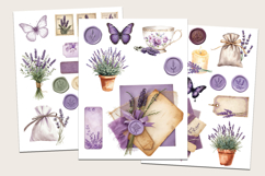 Lavender Junk Journal Kit Printable Purple Floral Ephemera Product Image 10