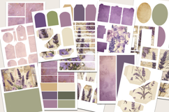 Lavender Junk Journal Kit Printable Purple Floral Ephemera Product Image 4