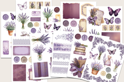 Lavender Junk Journal Kit Printable Purple Floral Ephemera Product Image 6