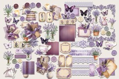 Lavender Junk Journal Kit Printable Purple Floral Ephemera Product Image 7