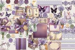 Lavender Junk Journal Kit Printable Purple Floral Ephemera Product Image 8