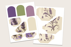 Lavender Junk Journal Kit Printable Purple Floral Ephemera Product Image 9