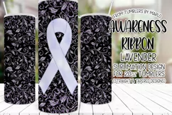 Lavender Awareness Ribbon, 20oz Skinny Tumbler Sublimation Product Image 1
