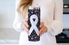 Lavender Awareness Ribbon, 20oz Skinny Tumbler Sublimation Product Image 3